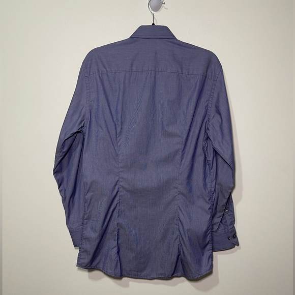 **SOLD** Eton Men’s contemporary Fit purple button down long sleeve shirt 15.5 - Picture 4 of 6